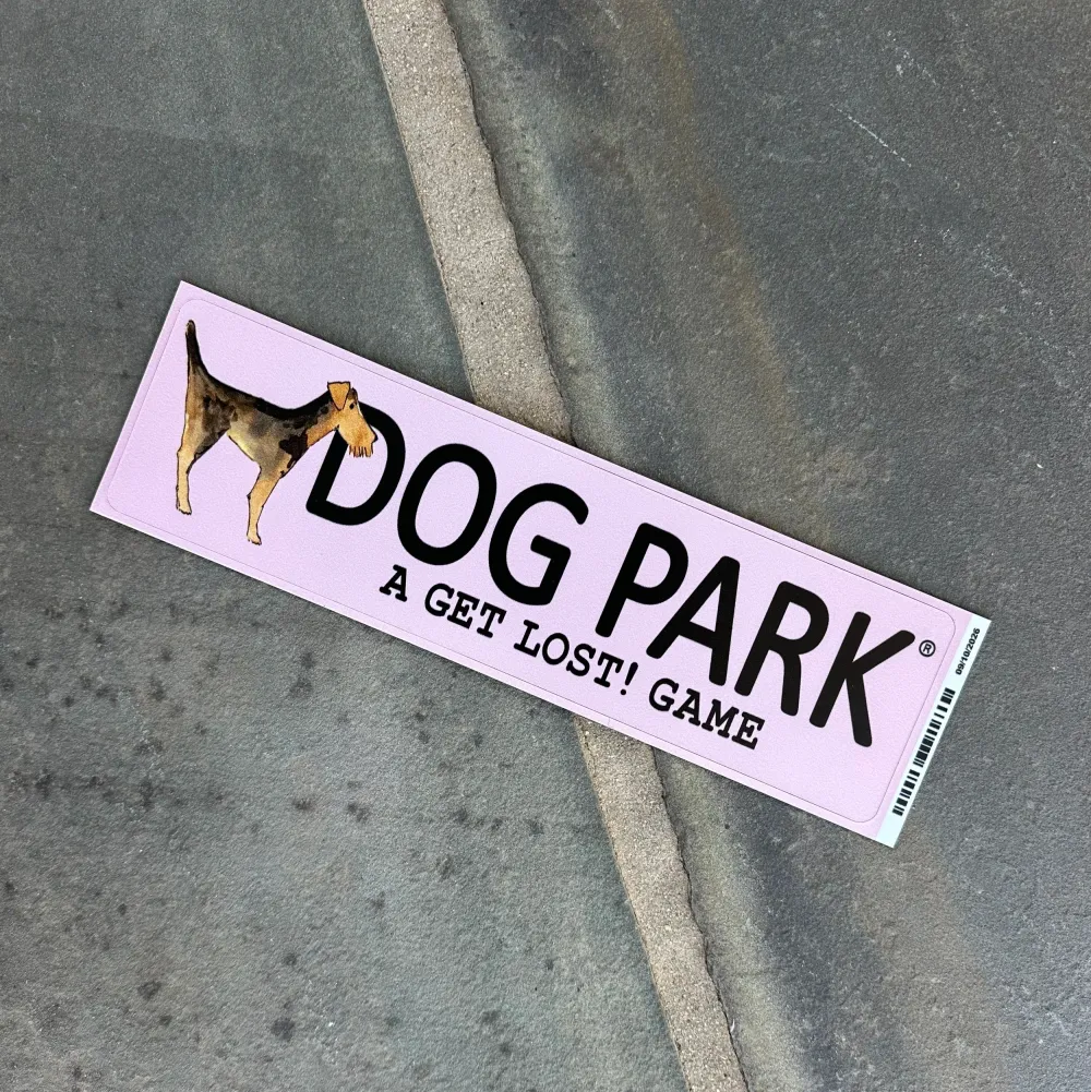 Pink Dog Park car magnet